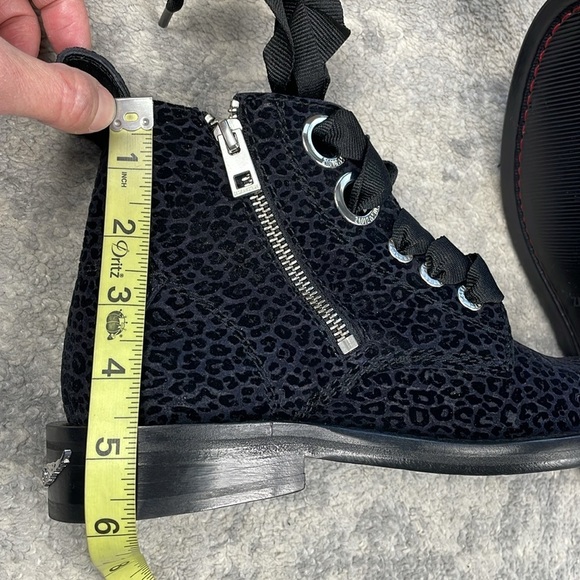 NIB Zadig & Voltaire Laureen Leopard Suede Lace Up Ankle Boots Ink Black Sz 36 - Picture 15 of 15